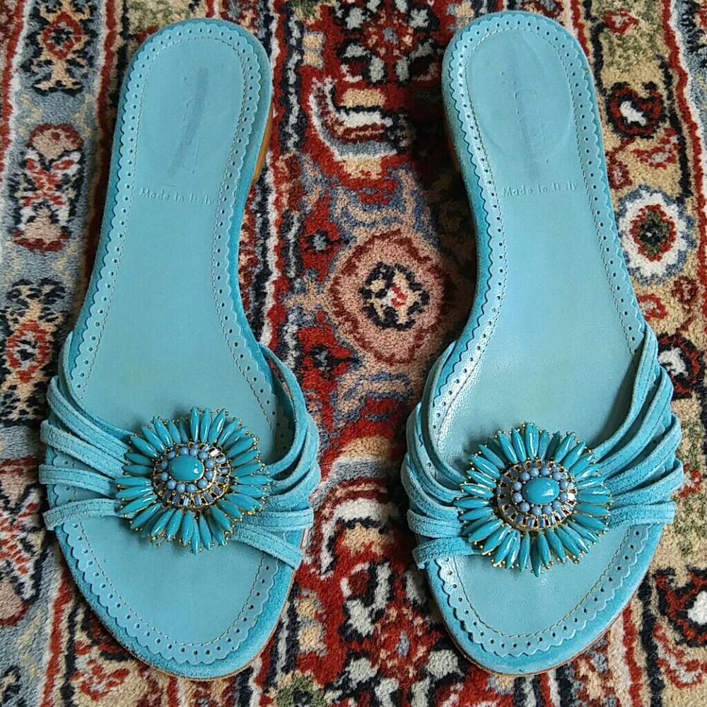 J. Crew Jewel and Leather Sandals